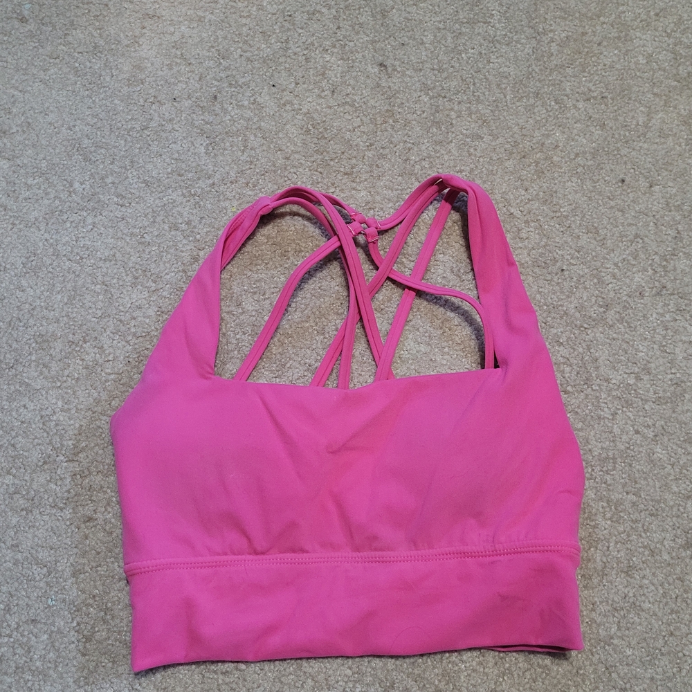Buffbunny Revolution Miami Vice Pink Square Neck Strappy Sports Bra (S)